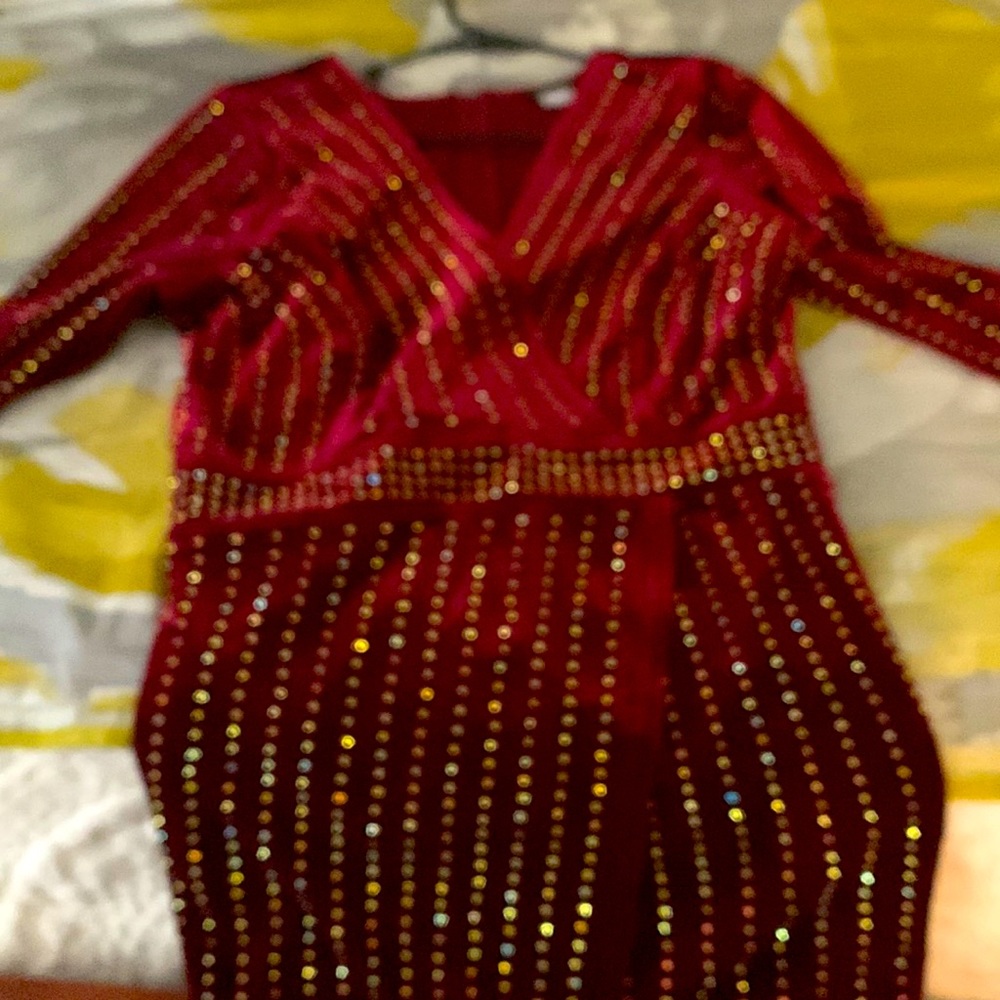 Dress with gold print